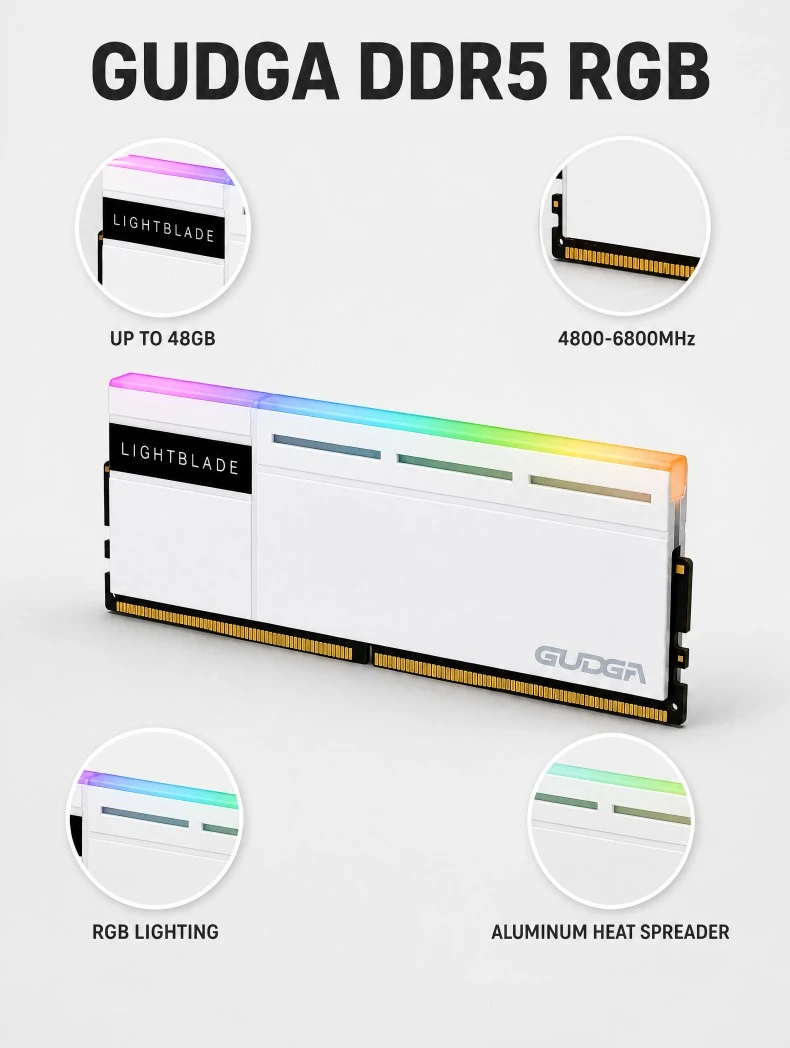 DDR5 RGB Gaming Desktop RAM 5600MHz 6000MHz 6400MHz